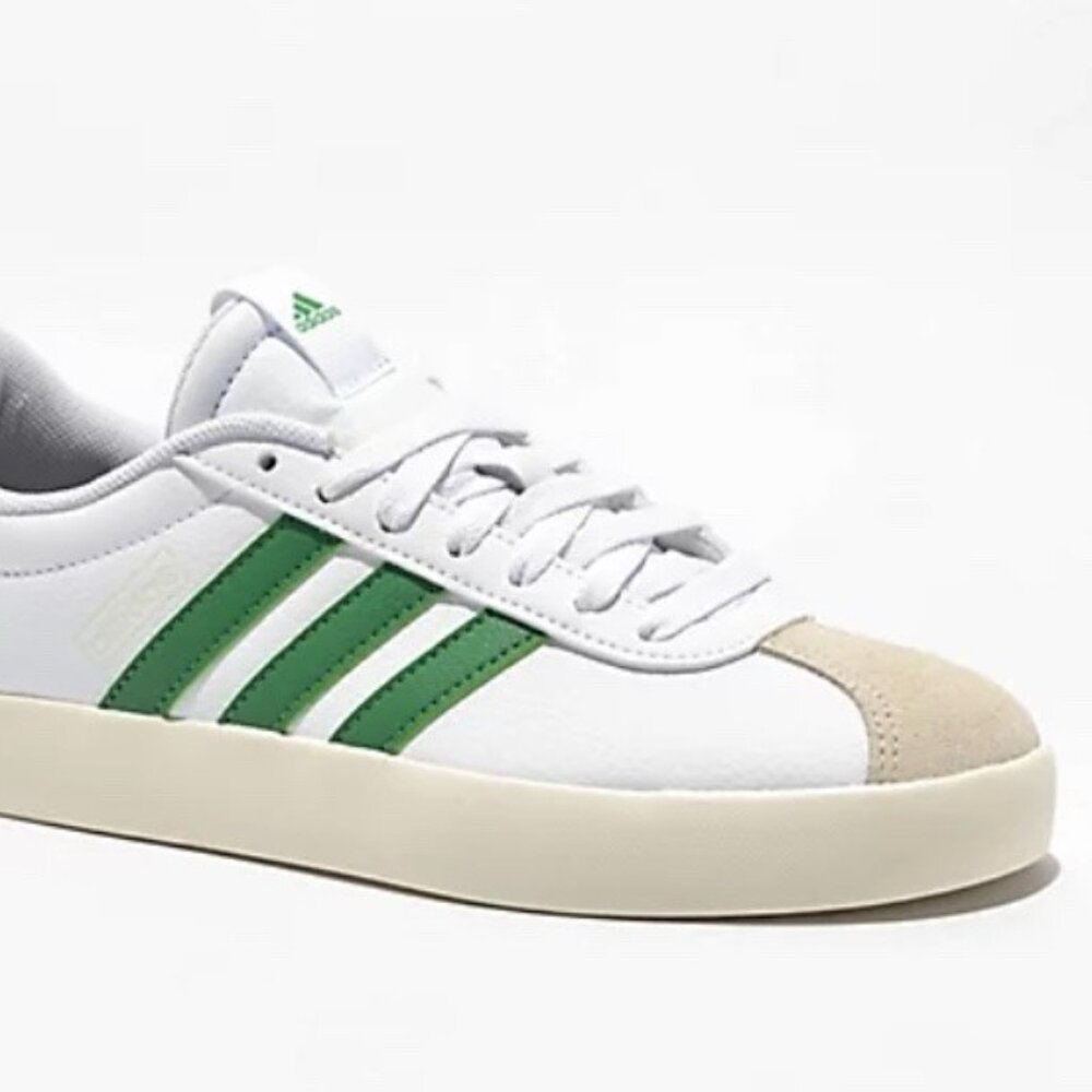 🌷 Adidas VL Court 3.0 Low White & Green Shoes - NWOT